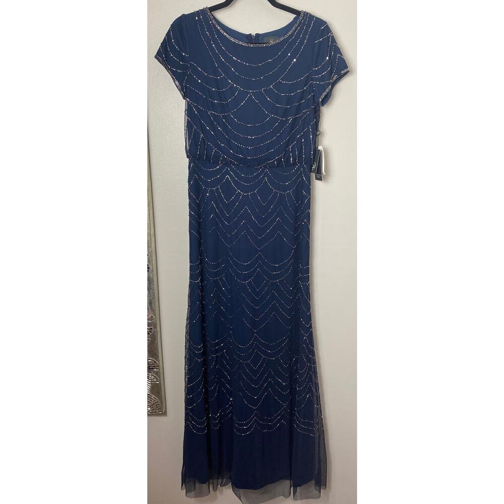 NWT ADRIANNA PAPELL DRESS GOWN 2 MOTHER OF THE BRIDE BRIDESMAID FORMAL EVENING